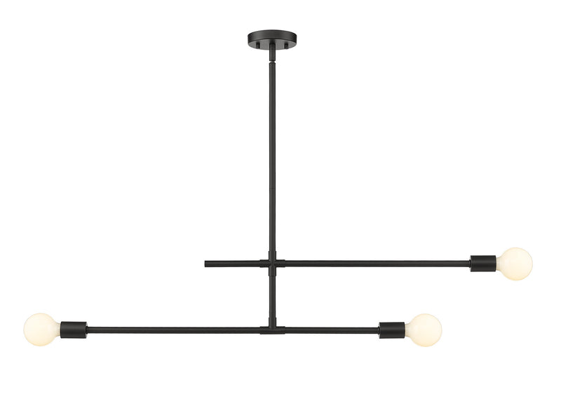 Z-Lite 731-3MB Three Light Chandelier, Matte Black
