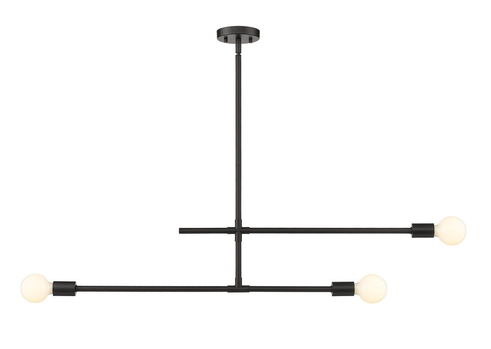 Z-Lite 731-3MB Three Light Chandelier, Matte Black