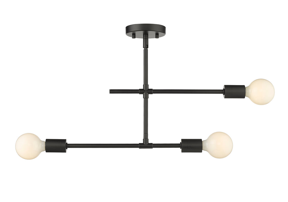 Z-Lite 731-3SF-MB Three Light Semi Flush Mount, Matte Black