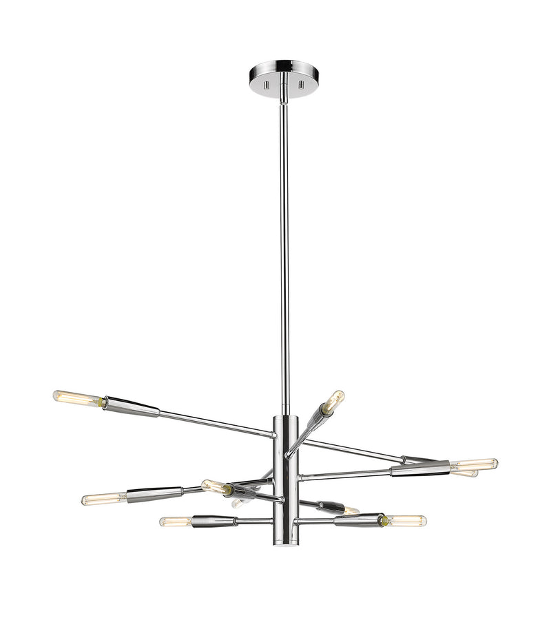Z-Lite 737-10CH Ten Light Chandelier, Chrome