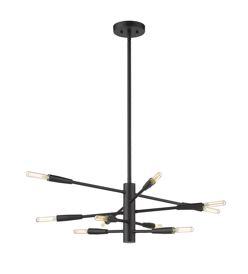 Z-Lite 737-10MB Ten Light Chandelier, Matte Black