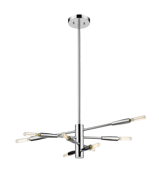 Z-Lite 737-8CH Eight Light Chandelier, Chrome