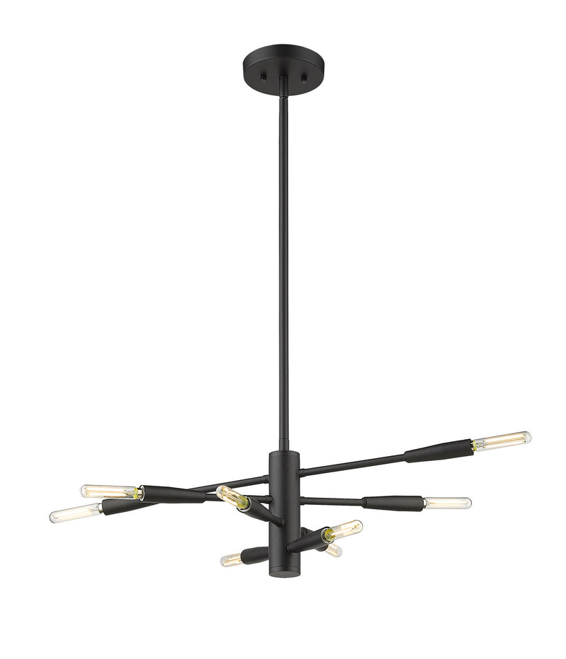 Z-Lite 737-8MB Eight Light Chandelier, Matte Black