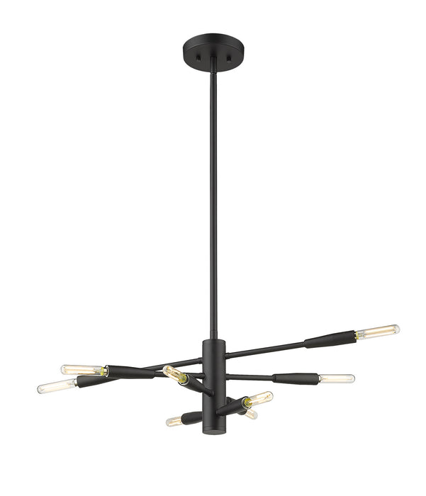 Z-Lite 737-8MB Eight Light Chandelier, Matte Black