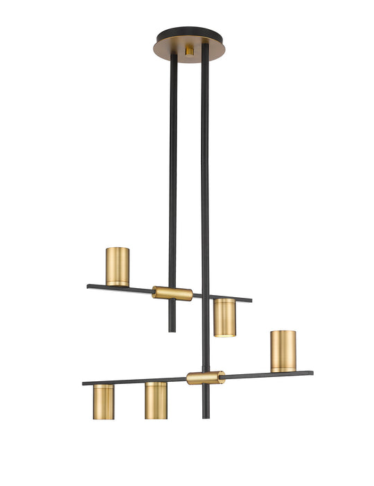 Z-Lite 814-5MB-OBR Five Light Chandelier, Matte Black + Olde Brass