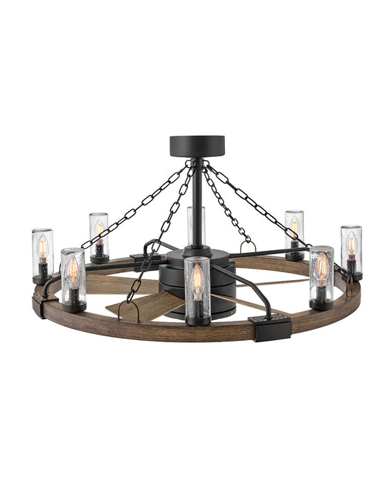 Hinkley 902928FMB-LWD 36" with 28" LED Fandelier, Matte Black