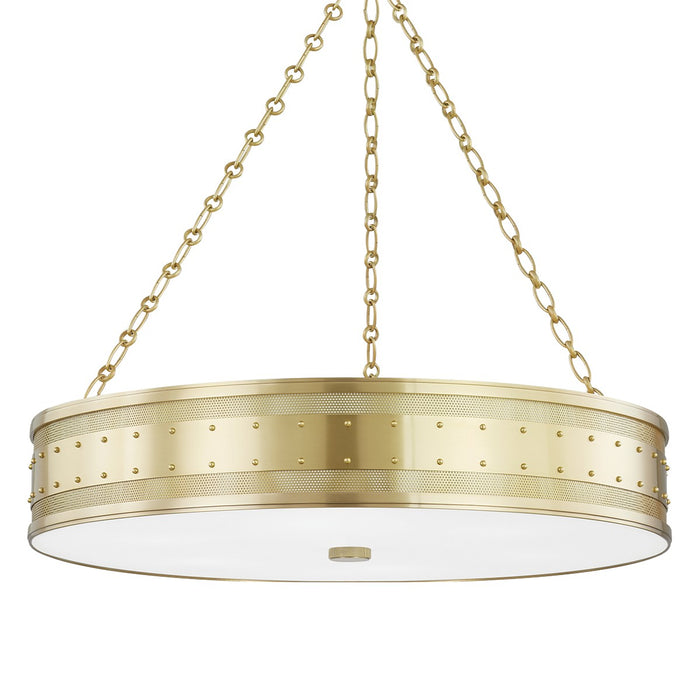 Hudson Valley 2230-AGB Six Light Chandelier, Aged Brass