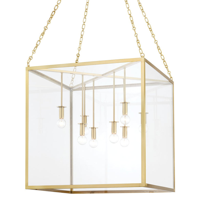 Hudson Valley 4124-AGB Eight Light Lantern, Aged Brass