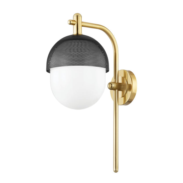 Hudson Valley 6100-AGB/BK One Light Wall Sconce, Aged Brass/Black