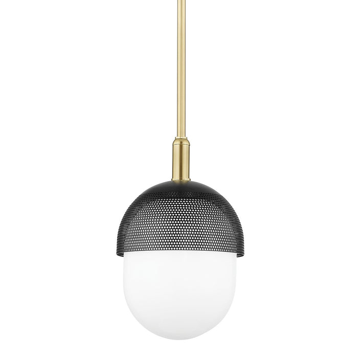 Hudson Valley 6109-AGB/BK One Light Pendant, Aged Brass/Black