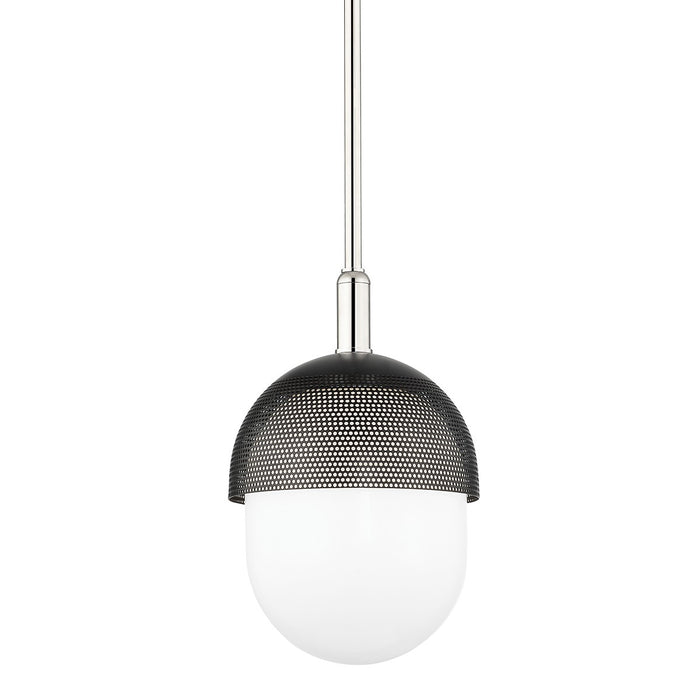 Hudson Valley 6109-PN/BK One Light Pendant, Polished Nickel/Black