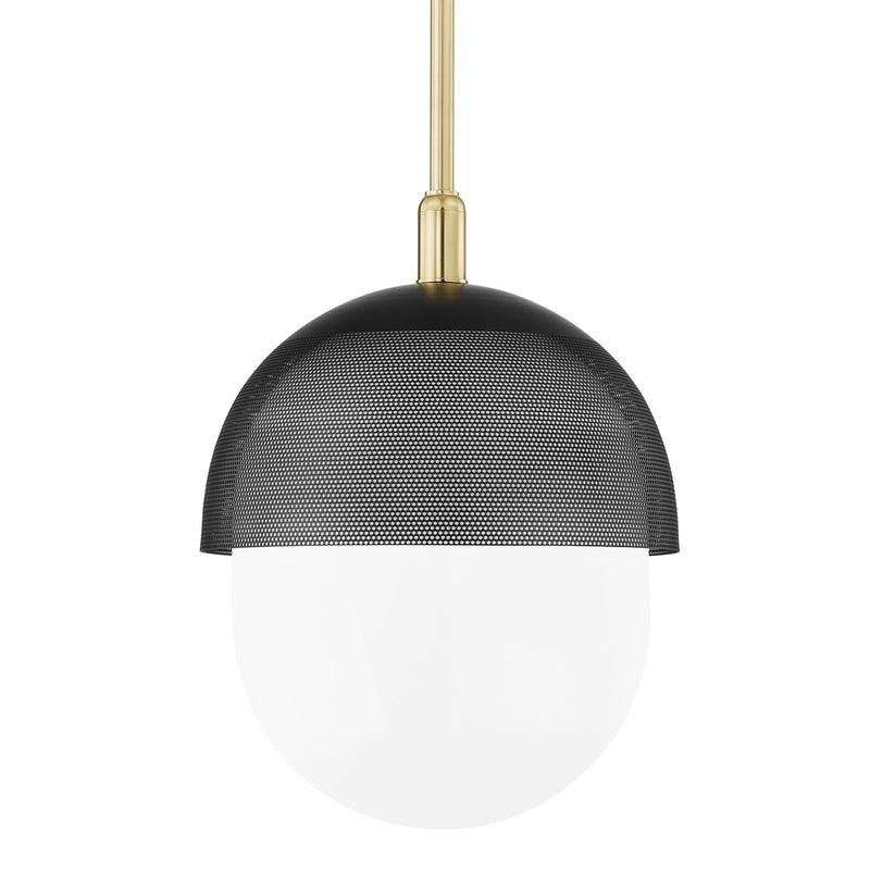 Hudson Valley 6119-AGB/BK One Light Pendant, Aged Brass/Black