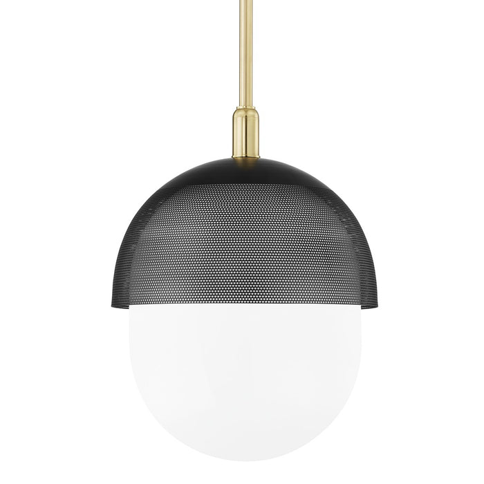Hudson Valley 6119-AGB/BK One Light Pendant, Aged Brass/Black