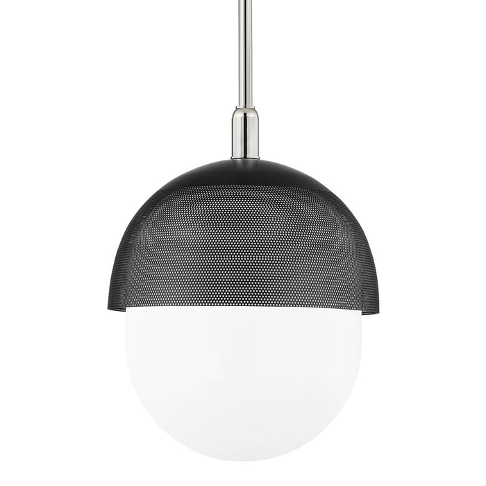 Hudson Valley 6119-PN/BK One Light Pendant, Polished Nickel/Black