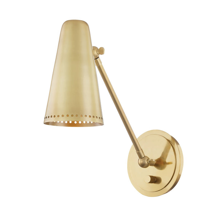 Hudson Valley 6731-AGB One Light Wall Sconce, Aged Brass