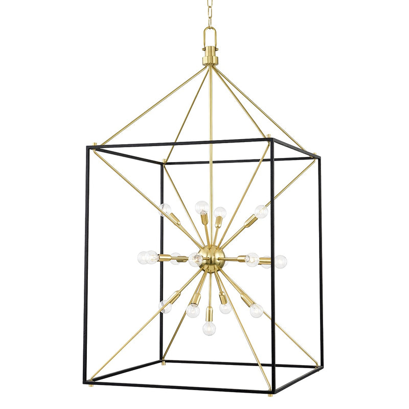 Hudson Valley 8927-AGB/BK 25 Light Lantern, Aged Brass/Black