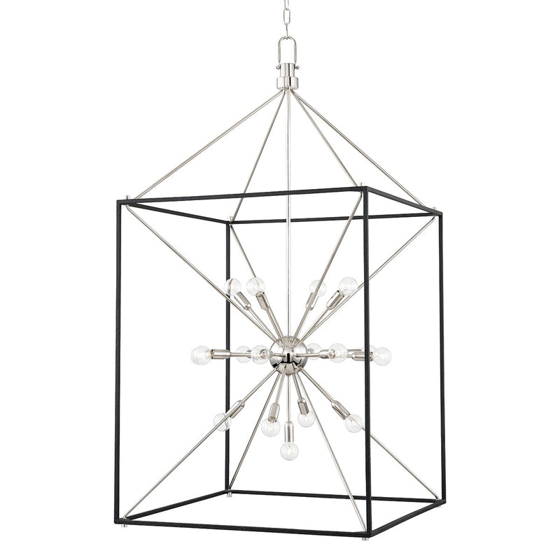 Hudson Valley 8927-PN/BK 25 Light Lantern, Polished Nickel/Black