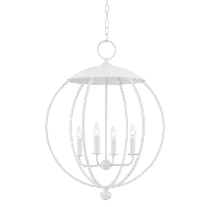 Hudson Valley 9124-WP Four Light Lantern, White Plaster