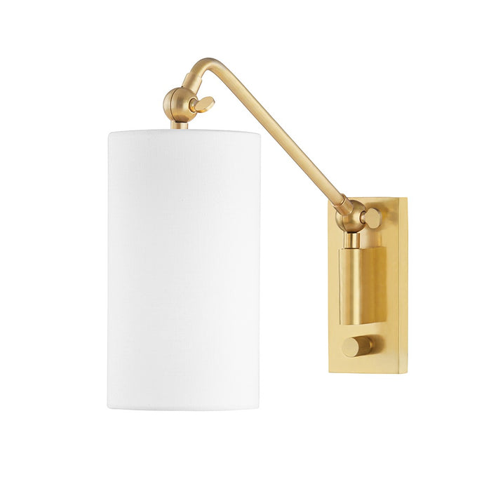 Hudson Valley 9301-AGB One Light Wall Sconce, Aged Brass