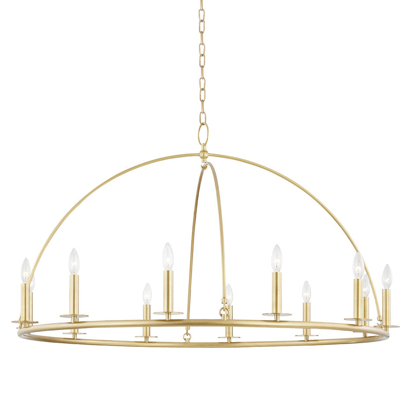 Hudson Valley 9547-AGB 12 Light Chandelier, Aged Brass