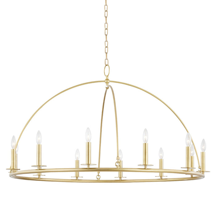 Hudson Valley 9547-AGB 12 Light Chandelier, Aged Brass