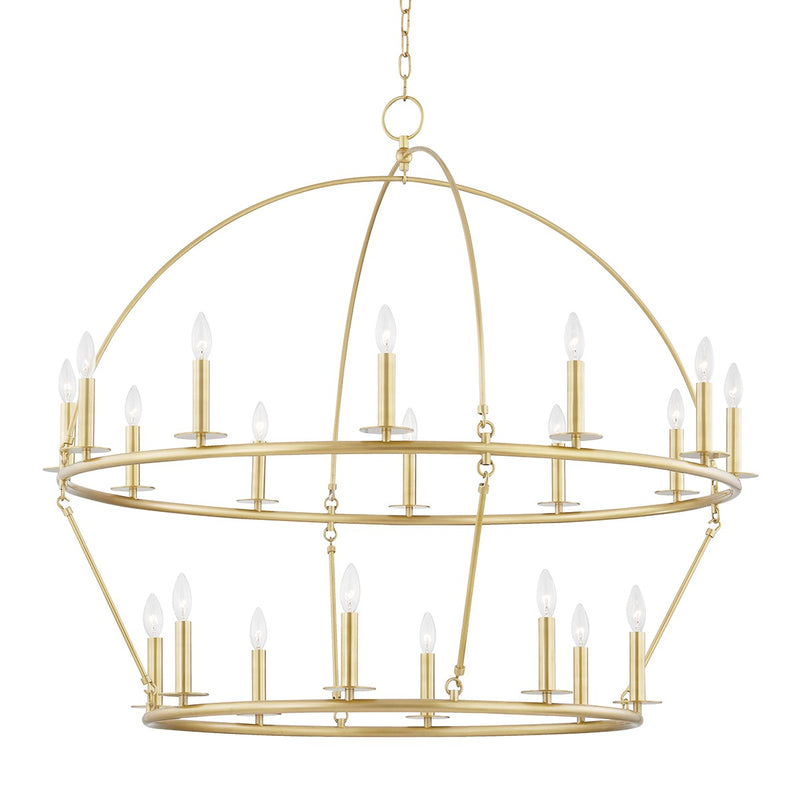 Hudson Valley 9549-AGB 20 Light Chandelier, Aged Brass
