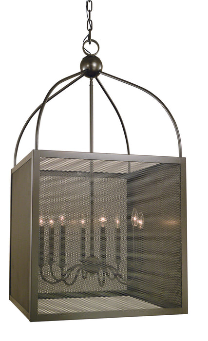 Framburg 5468 SP Eight Light Foyer Chandelier, Satin Pewter