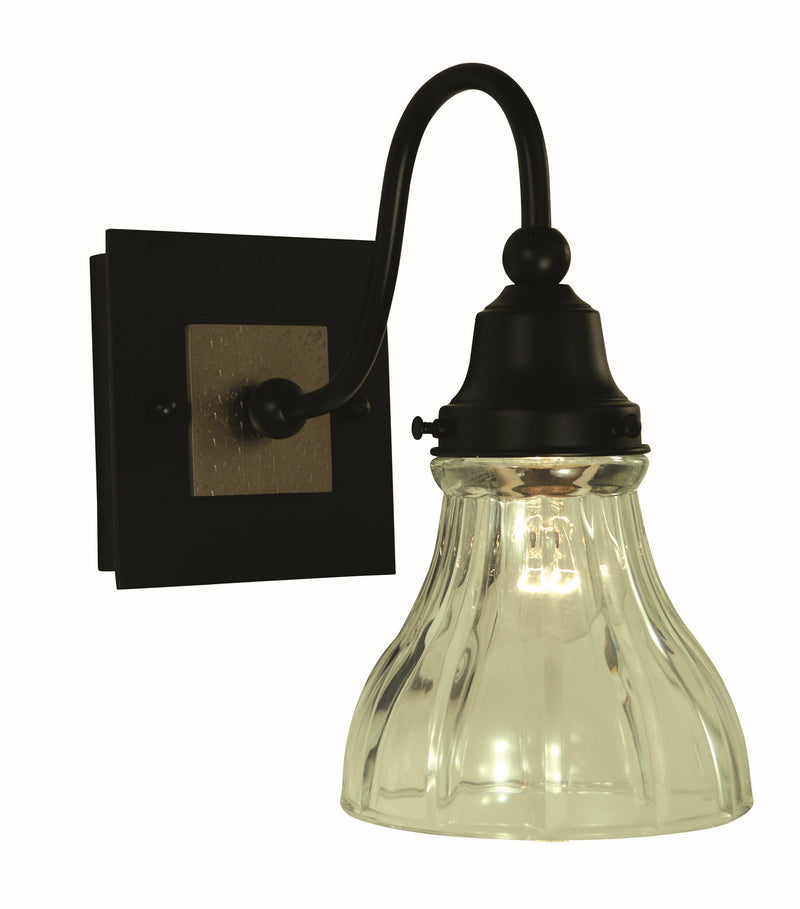 Framburg 5611 MBLACK/BN One Light Wall Sconce, Matte Black/Brushed Nickel