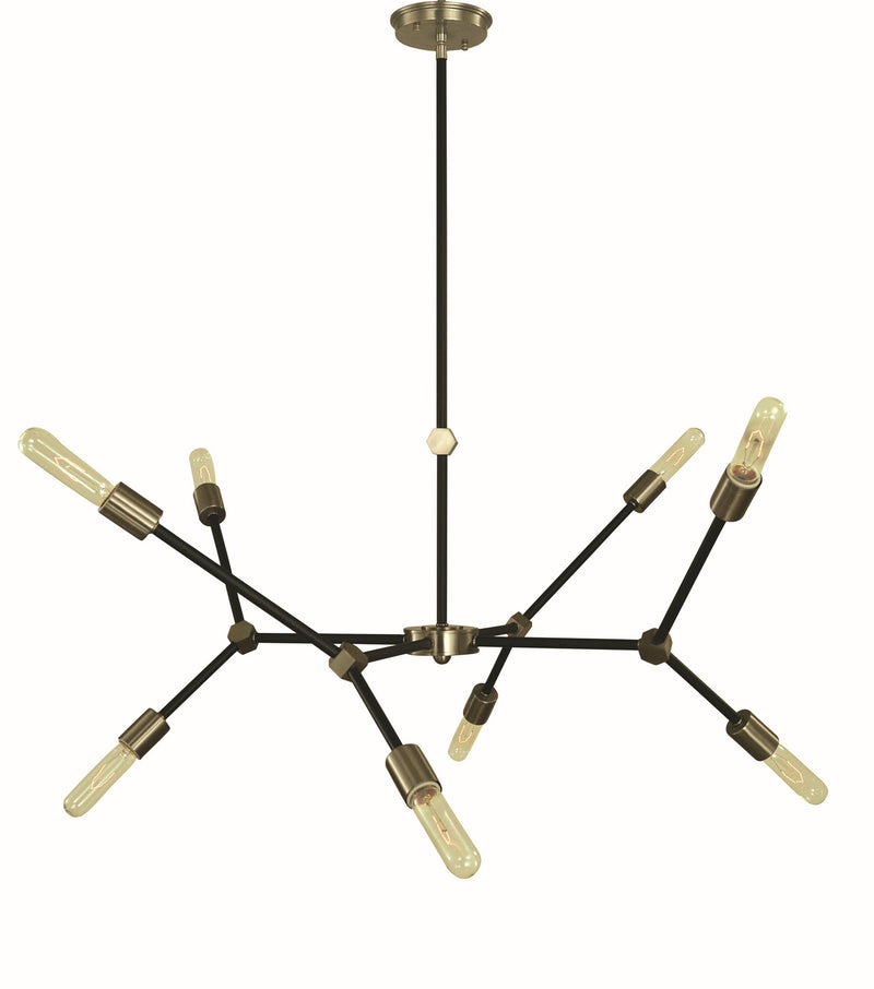 Framburg 5632 BN/MBLACK Eight Light Chandelier, Brushed Nickel/Matte Black