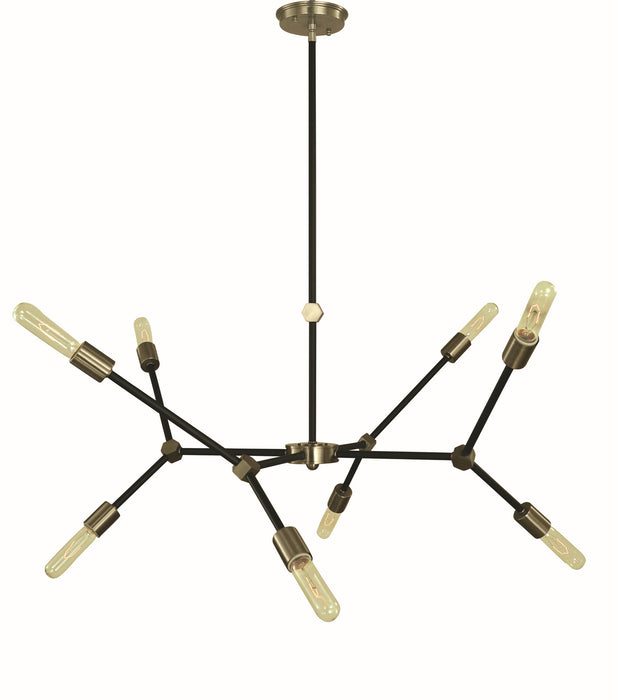 Framburg 5632 BN/MBLACK Eight Light Chandelier, Brushed Nickel/Matte Black