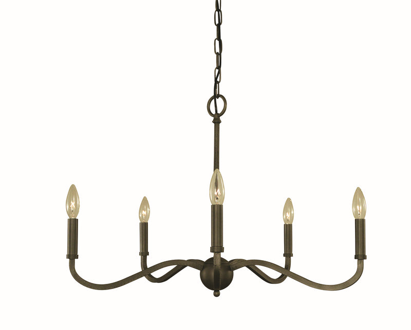 Framburg 5640 IRON Five Light Chandelier, Iron