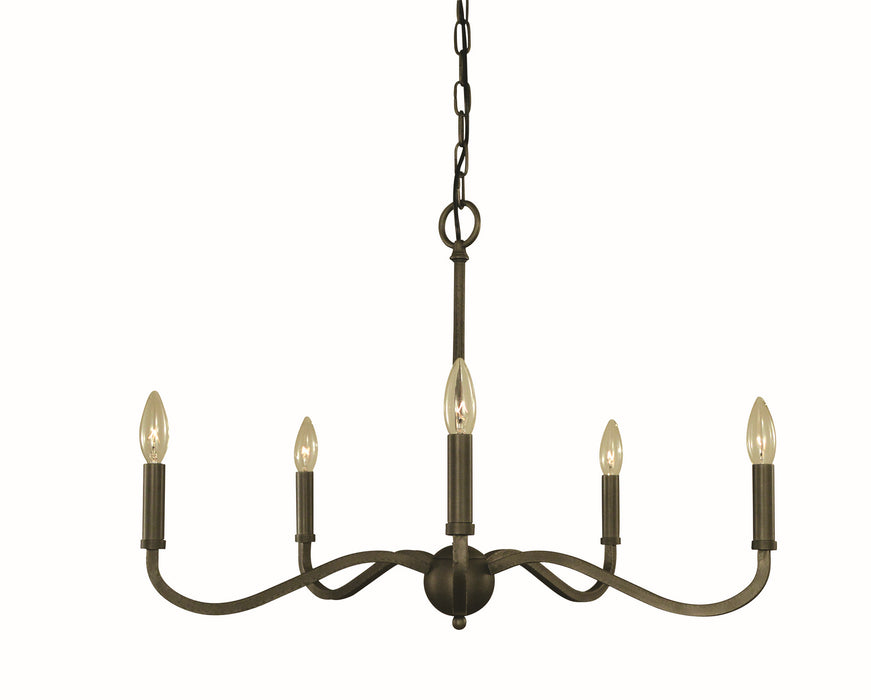 Framburg 5640 IRON Five Light Chandelier, Iron