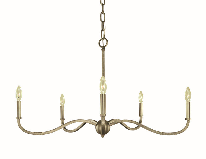 Framburg 5643 SP Five Light Chandelier, Satin Pewter