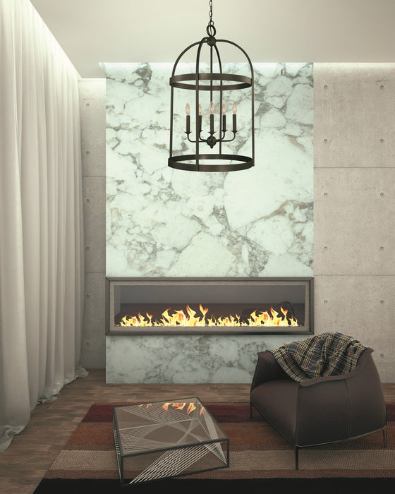 Framburg 5645 IRON Five Light Foyer Chandelier, Iron