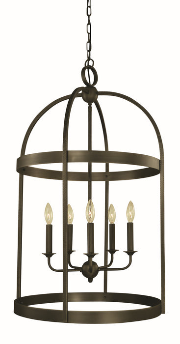 Framburg 5645 IRON Five Light Foyer Chandelier, Iron