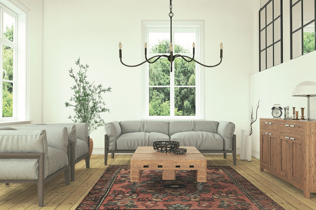 Framburg 5647 IRON Five Light Chandelier, Iron