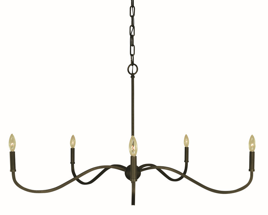 Framburg 5647 IRON Five Light Chandelier, Iron