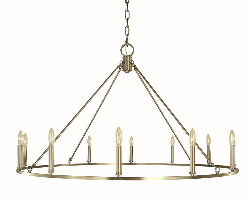 Framburg 5652 BN 12 Light Chandelier, Brushed Nickel