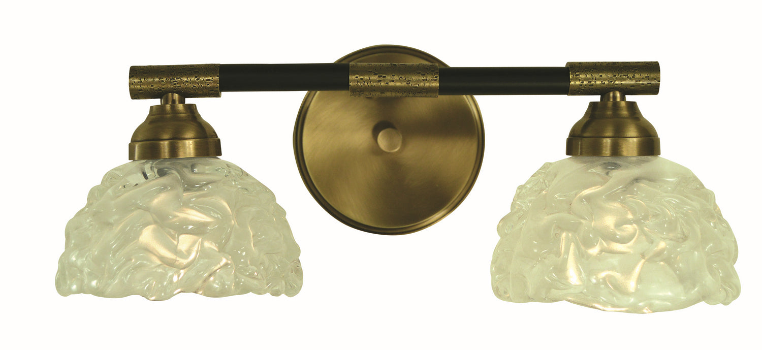 Framburg 5662 AB/MBLACK Two Light Wall Sconce, Antique Brass/Matte Black