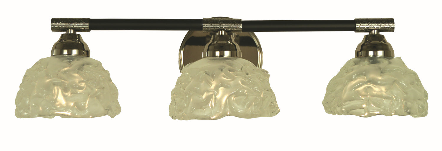 Framburg 5663 PN/MBLACK Three Light Wall Sconce, Polished Nickel/Matte Black