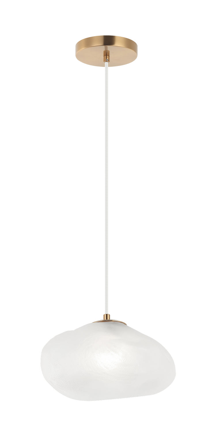 Matteo Lighting C60211AG One Light Pendant, Aged Gold Brass