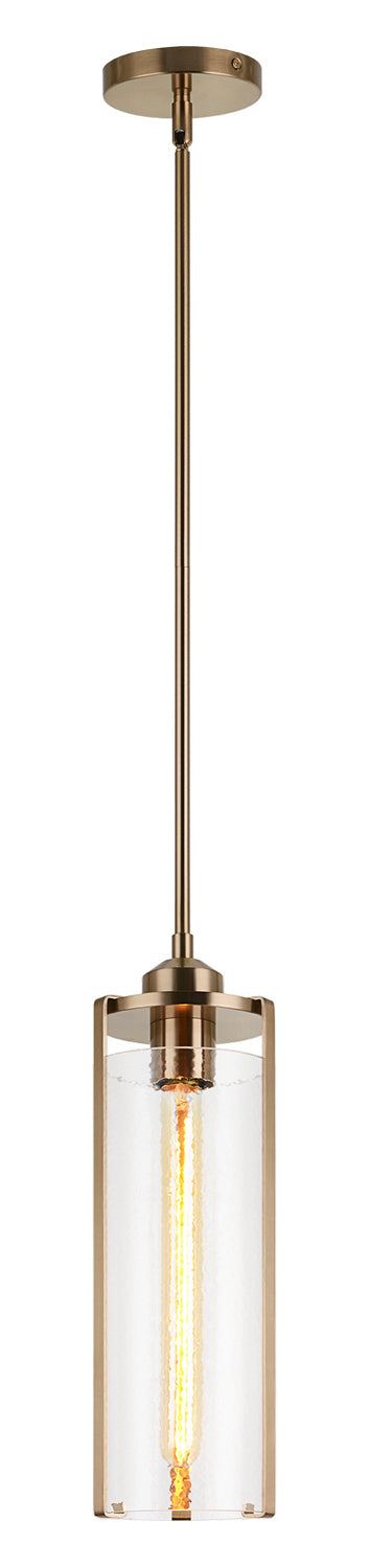 Matteo Lighting C62201AG One Light Pendant, Aged Gold Brass