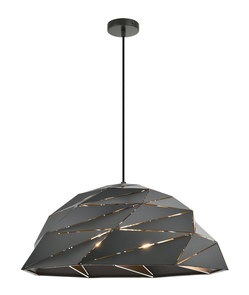 Matteo Lighting C72721DG Three Light Pendant, Dark Grey