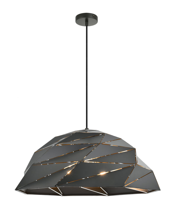 Matteo Lighting C72721DG Three Light Pendant, Dark Grey