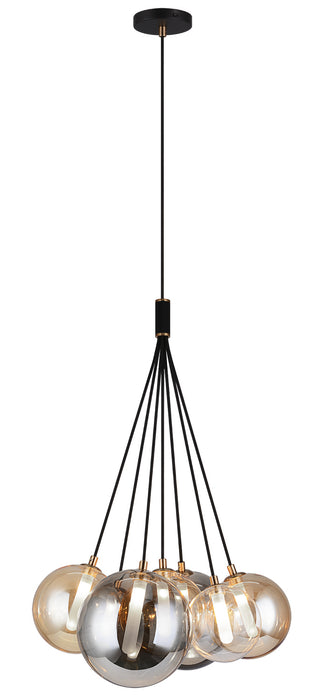 Matteo Lighting C81007BK Seven Light Chandelier, Black