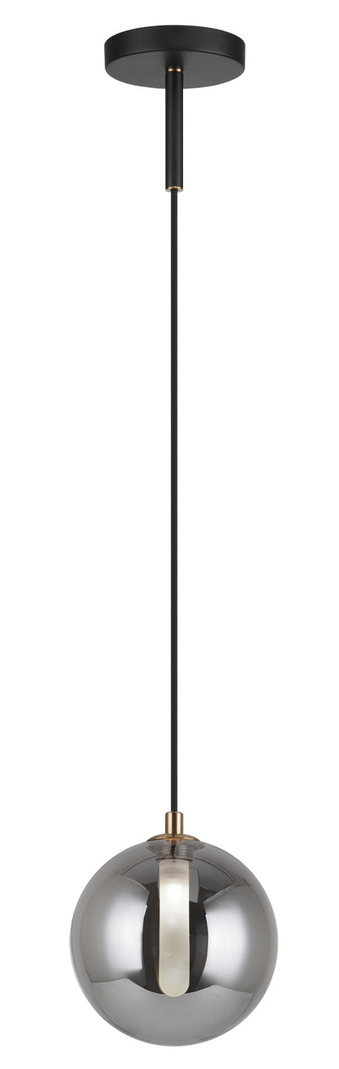 Matteo Lighting C81011SM One Light Pendant, Smoke