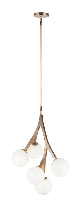 Matteo Lighting C81505AGOP Five Light Chandelier, Aged Gold Brass