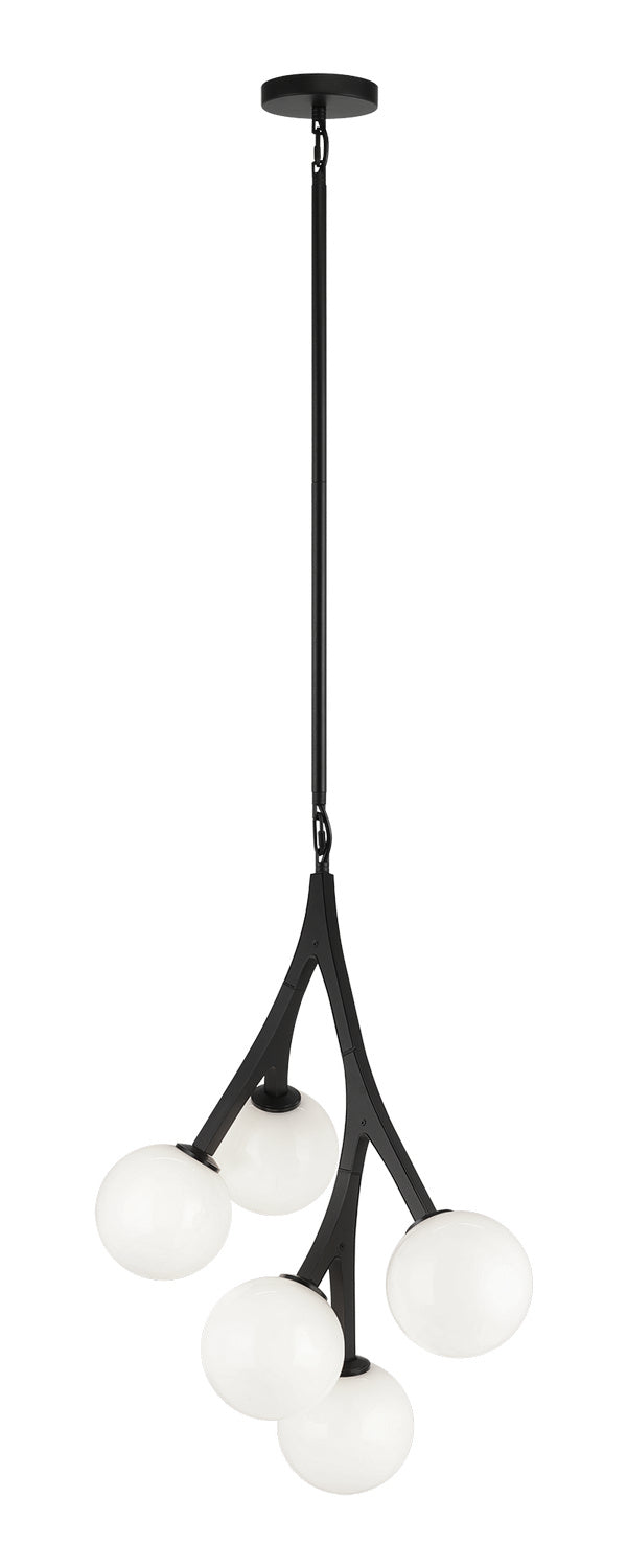 Matteo Lighting C81505BKOP Five Light Chandelier, Black