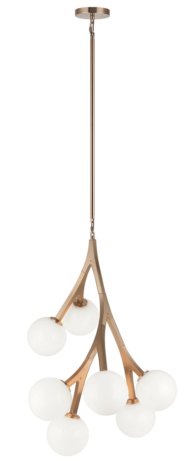 Matteo Lighting C81507AGOP Seven Light Chandelier, Aged Gold Brass