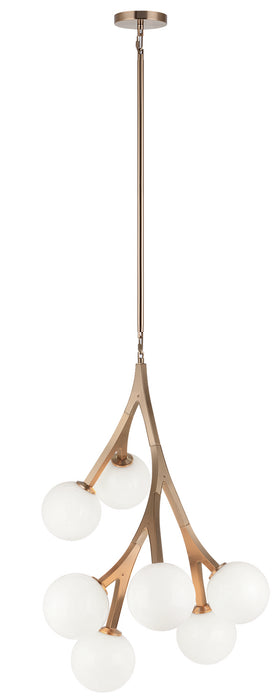 Matteo Lighting C81507AGOP Seven Light Chandelier, Aged Gold Brass